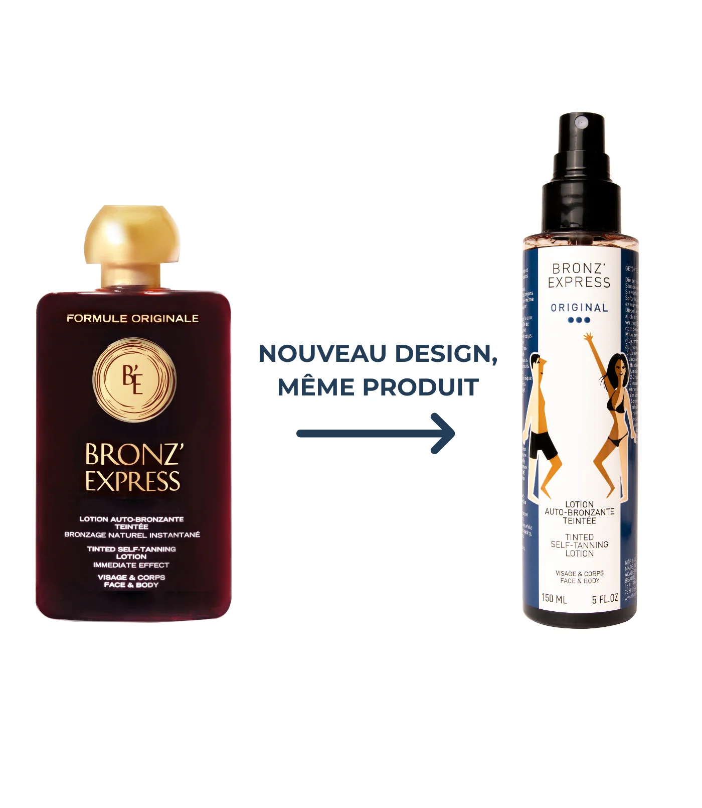 UUS! Bronz'Express Lotion Auto-Bronzante Teintée – Toonitud isepruunistuv "kastanivesi" näole ja kehale 150ml - Image 2